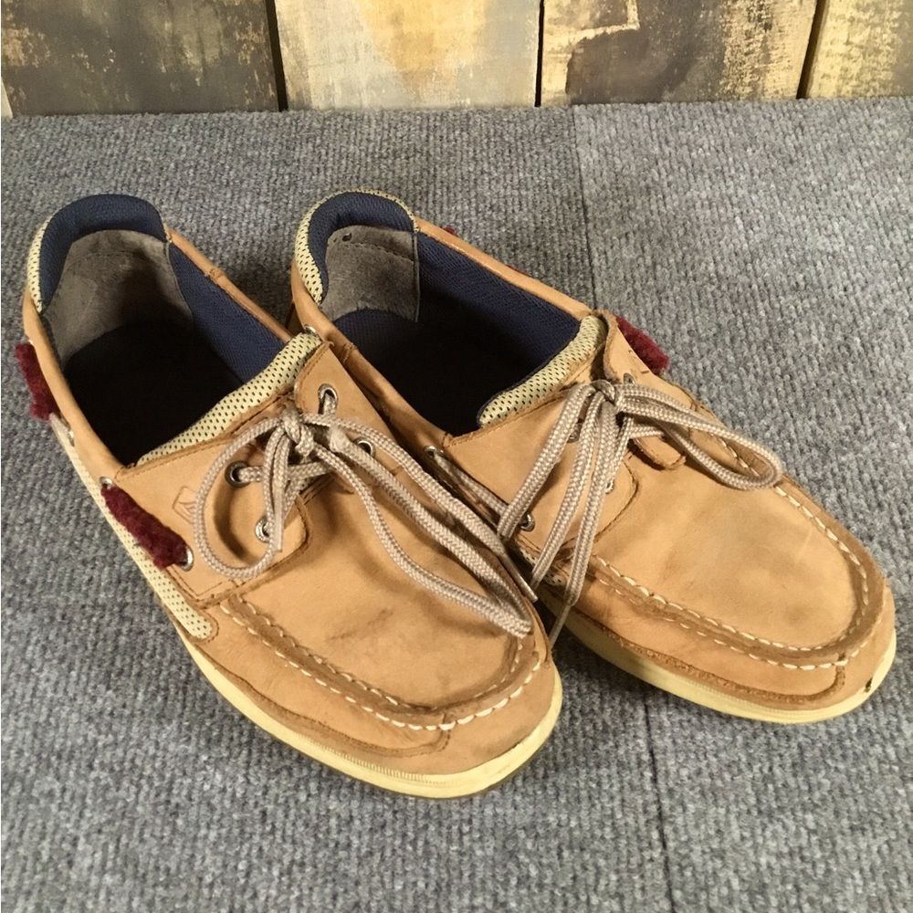 Sperry Topsiders leather boat shoes boys size 6